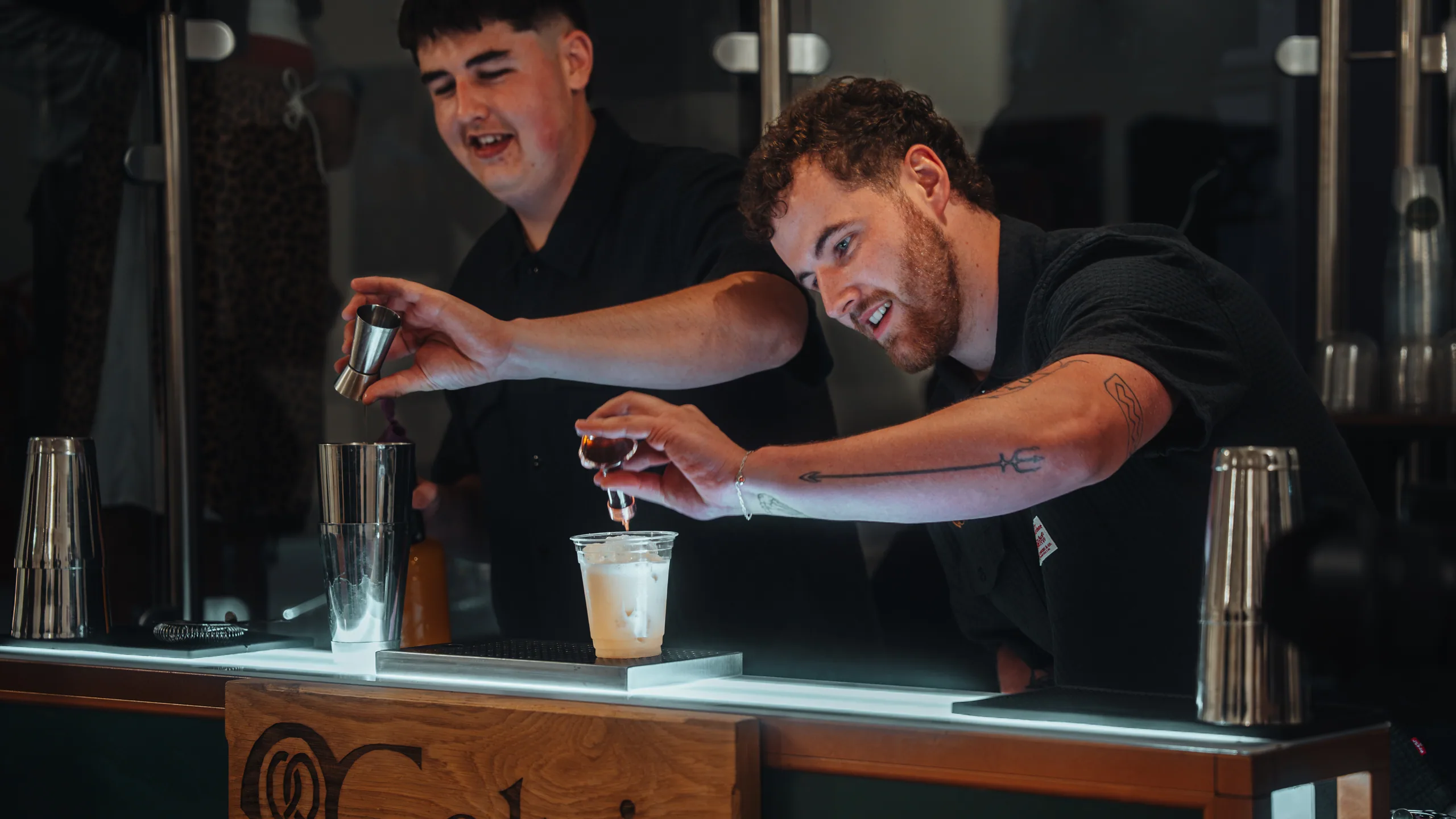 Mixologists working the Celtic Cocktails bar